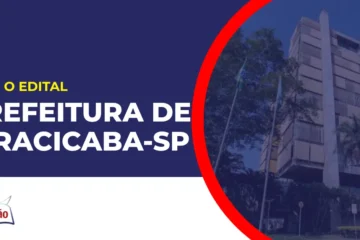 Imagem com fundo azul divulgando o Concurso Prefeitura de Piracicaba SP