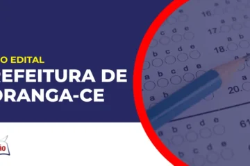 Imagem com fundo azul divulgando o Concurso Prefeitura de Poranga CE