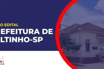 Imagem da fachada da prefeitura divulgando o Concurso Prefeitura de Saltinho SP