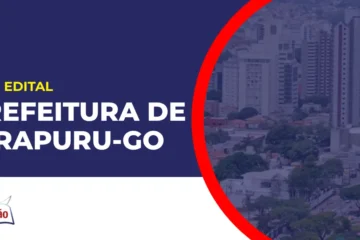 Imagem com fundo azul divulgando o Concurso Prefeitura de Uirapuru GO