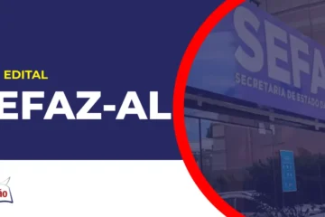 Imagem com fundo azul divulgando o Concurso Sefaz AL