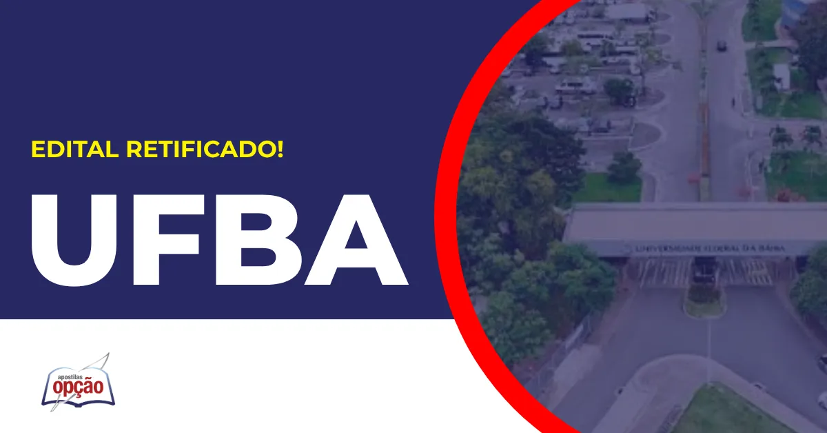 Imagem com fundo azul divulgando o Concurso UFBA