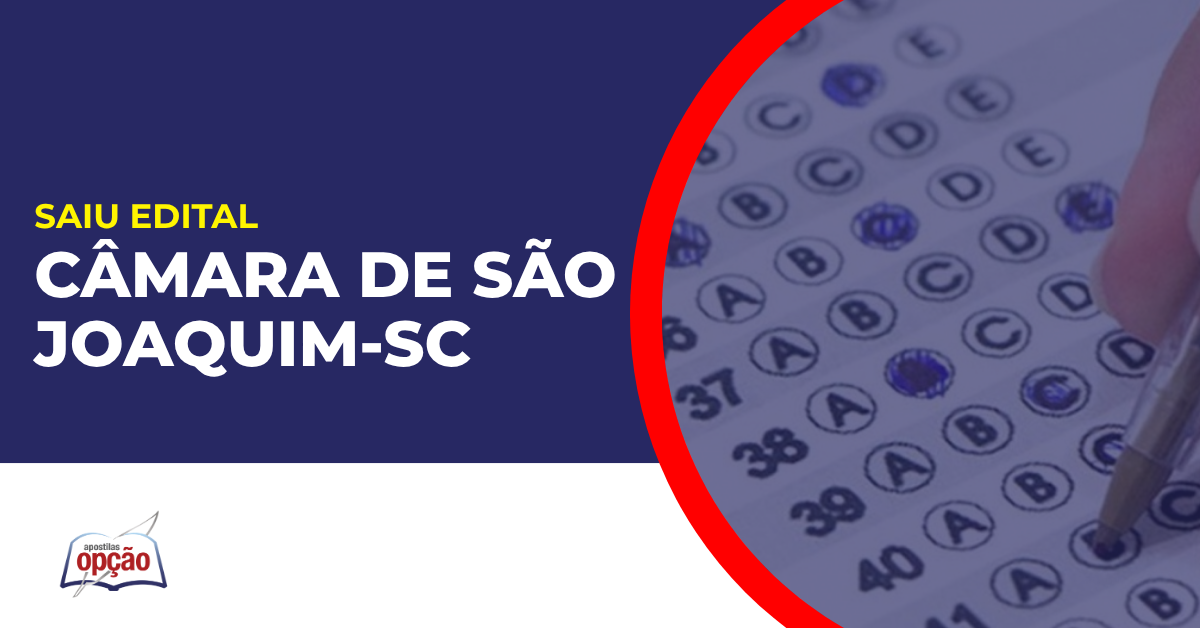 mão segurando caneta respondendo a gabarito de prova de Concurso Câmara de São Joaquim SC