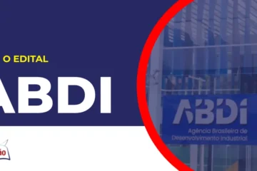 Imagem com fundo azul divulgando o Concurso ABDI