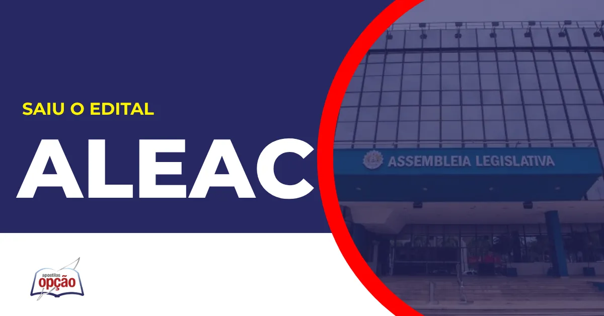 Imagem com fundo azul divulgando o Concurso Aleac