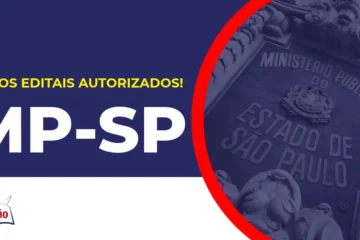 Imagem com fundo azul divulgando o Concurso MP SP 2026