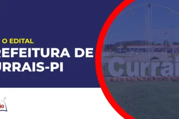 Imagem com fundo azul divulgando o Concurso Prefeitura de Currais PI