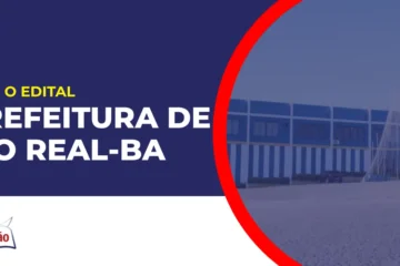 Imagem com fundo azul divulgando o Concurso Prefeitura de Rio Real BA