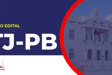 Imagem com fundo azul divulgando o Concurso TJ PB