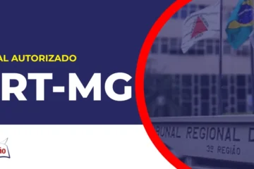 Imagem com fundo azul divulgando o Concurso TRT MG