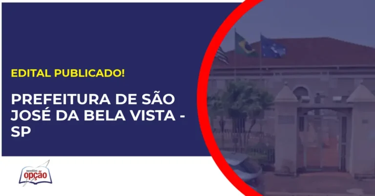 Concurso Prefeitura de São José da Bela Vista SP tem edital publicado