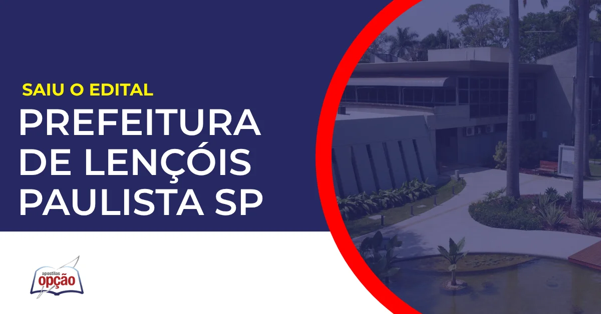 concurso prefeitura de lençóis paulista sp fachada da prefeitura com jardim e palmeiras