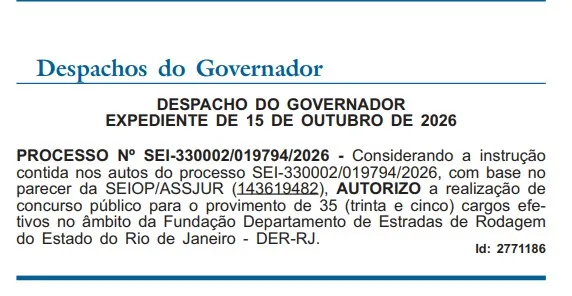 Concurso DER RJ: Novo edital é autorizado para 35 vagas!