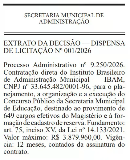 Concurso Prefeitura de São João de Meriti RJ: Banca definida!