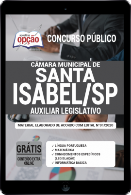 Apostila Câmara de Santa Isabel - SP em PDF - Auxiliar Legislativo -