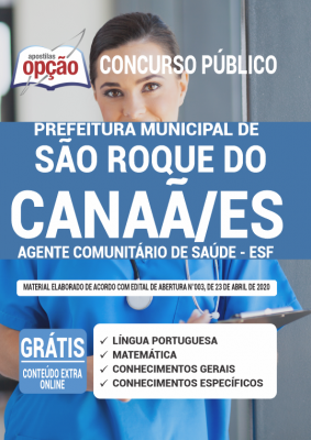 Apostila Prefeitura de São Roque do Canaã - ES - Agente Comunitário de Saúde - ESF