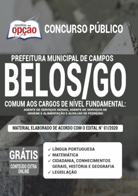 Apostila Prefeitura de Campos Belos - GO - Comum aos Cargos de Nível Fundamental