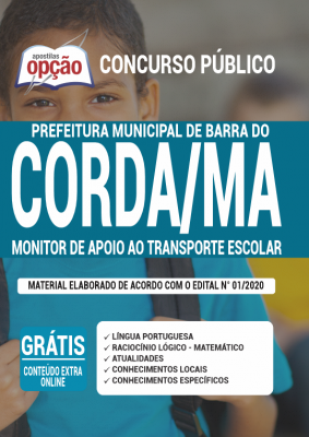 Apostila Prefeitura de Barra do Corda - MA - Monitor de Apoio ao Transporte Escolar