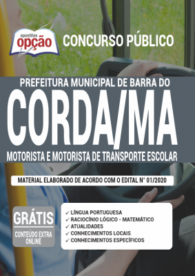 Apostila Prefeitura de Barra do Corda - MA - Motorista (CNH D) e Motorista de Transporte Escolar