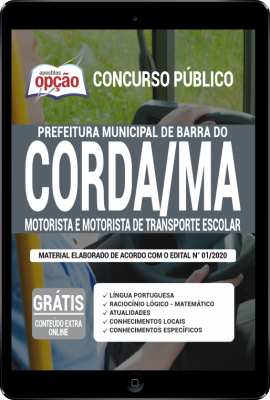 Apostila Prefeitura de Barra do Corda - MA em PDF - Motorista (CNH D) e Motorista de Transporte Escolar