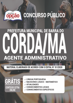 Apostila Prefeitura de Barra do Corda - MA - Agente Administrativo