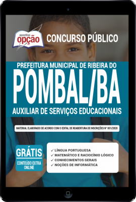 Apostila Prefeitura de Ribeira do Pombal - BA em PDF - Auxiliar de Serviços Educacionais