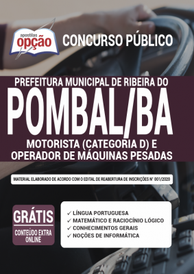 Apostila Prefeitura de Ribeira do Pombal - BA - Motorista (Categoria D) e Operador de Máquinas Pesadas