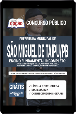 Apostila Prefeitura de São Miguel de Taipu - PB em PDF - Ensino Fundamental Incompleto