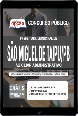 Apostila Prefeitura de São Miguel de Taipu - PB em PDF - Auxiliar Administrativo
