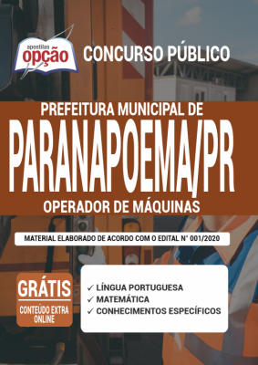 Apostila Prefeitura de Paranapoema - PR em PDF - Operador de Máquinas