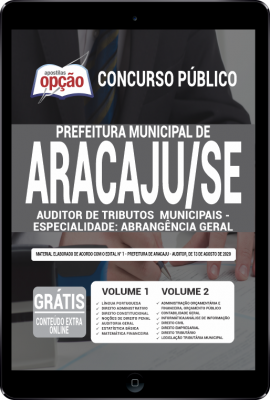 Apostila Prefeitura de Aracaju - SE em PDF - Auditor de Tributos Municipais - Especialidade: Abrangência Geral