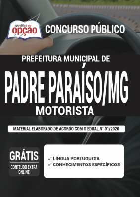 Apostila Prefeitura de Padre Paraíso – MG – Motorista