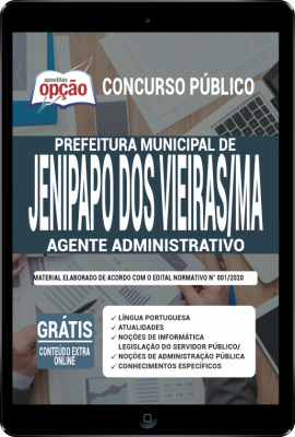 Apostila Prefeitura de Jenipapo dos Vieiras - MA em PDF - Agente Administrativo