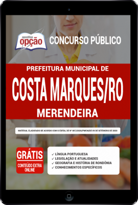 Apostila Prefeitura de Costa Marques - RO em PDF - Merendeira