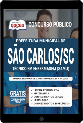 Apostila Prefeitura de São Carlos - SC em PDF - Técnico em Enfermagem (SAMU)