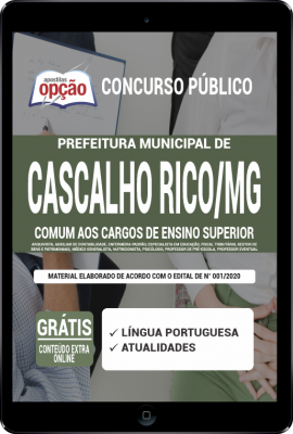 Apostila Prefeitura de Cascalho Rico - MG em PDF - Comum aos Cargos de Ensino Superior