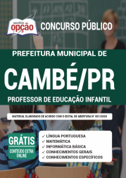 Apostila Prefeitura de Cambé - PR 2020 - Professor de Educação Infantil