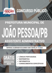 Apostila Prefeitura de João Pessoa - PB 2020 - Assistente Administrativo