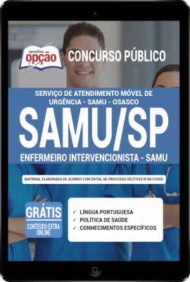 Apostila SAMU Osasco - SP em PDF - Enfermeiro Intervencionista - SAMU