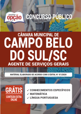Apostila Câmara de Campo Belo do Sul - SC - Agente de Serviços Gerais