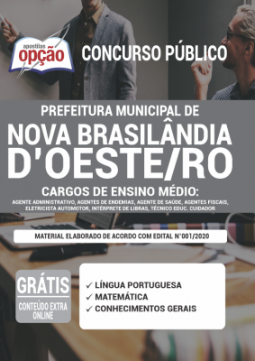 Apostila Prefeitura de Nova Brasilândia do Oeste - RO - Cargos de Ensino Médio