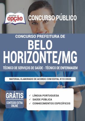 Apostila Pref Belo Horizonte MG 2021 Téc Serviços Saúde Téc Enfermagem