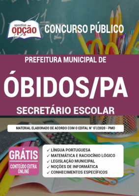 Apostila Prefeitura de Óbidos - PA - Secretário Escolar