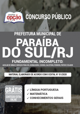 Apostila Prefeitura de Paraíba do Sul - RJ - Fundamental Incompleto