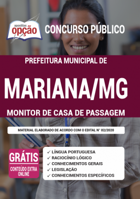 Apostila Prefeitura de Mariana - MG - Monitor de Casa de Passagem