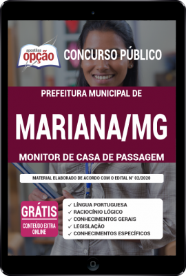 Apostila Prefeitura de Mariana - MG em PDF - Monitor de Casa de Passagem