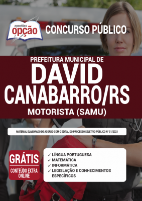 Apostila Prefeitura de David Canabarro - RS - Motorista (SAMU)