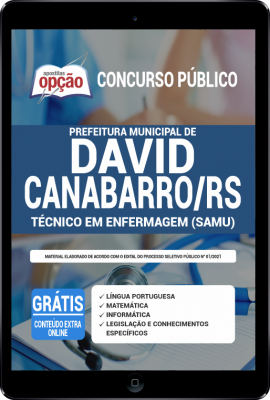 Apostila Prefeitura de David Canabarro - RS em PDF - Técnico em Enfermagem (SAMU)