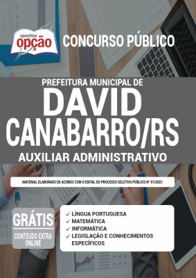 Apostila Prefeitura de David Canabarro - RS - Auxiliar Administrativo