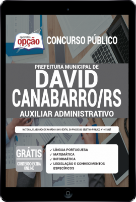 Apostila Prefeitura de David Canabarro - RS em PDF - Auxiliar Administrativo